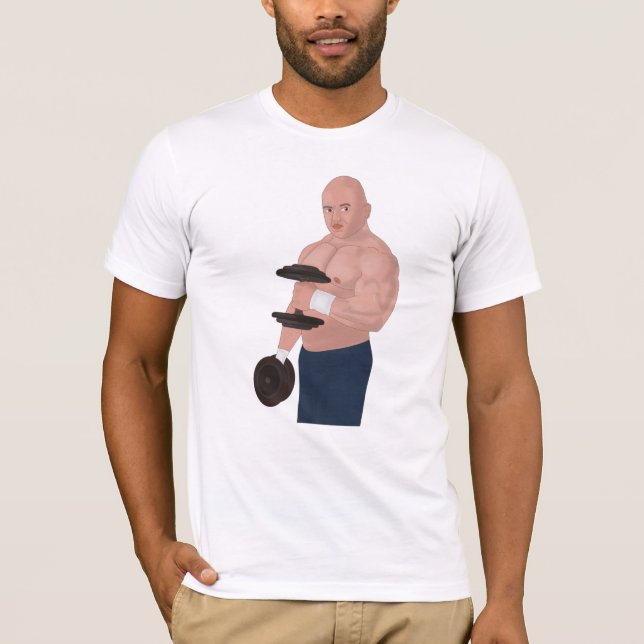 A bodybuilder daddy training with dumbbells T-Shirt (Vorderseite)