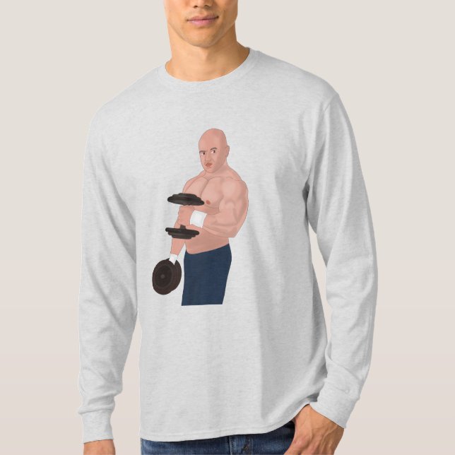 A bodybuilder daddy training with dumbbells T-Shirt (Vorderseite)