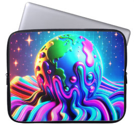 A Bold Multi-Colored Earth on an Electronics Bag Laptopschutzhülle