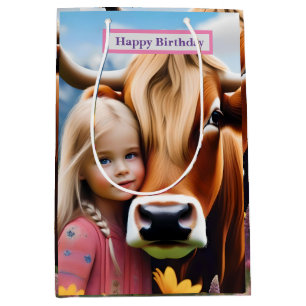 **"A Bond of the Highlands: A Child and her Cow"** Mittlere Geschenktüte