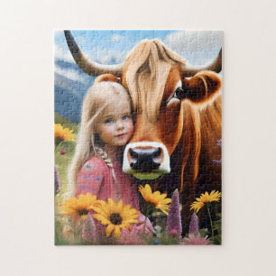 **"A Bond of the Highlands: A Child and her Cow"** Puzzle