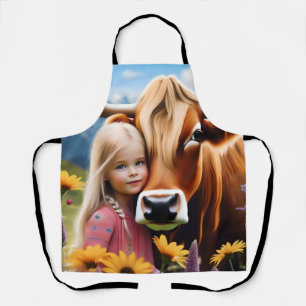 **"A Bond of the Highlands: A Child and her Cow"** Schürze