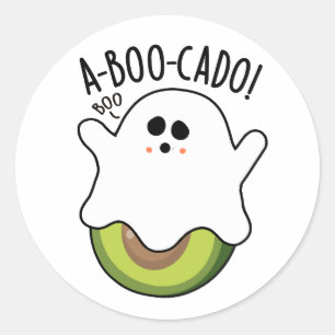 A-boo-cado Funny Avocado Pun Runder Aufkleber