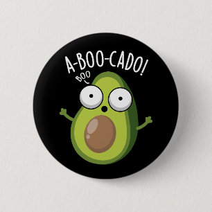 A-boo-cado Funny Avocado Scare Puns Dark BG Button