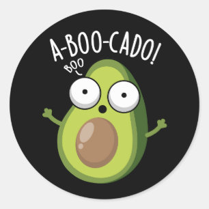 A-boo-cado Lustige Avocado-Schreck-Witze Dunkler H Runder Aufkleber