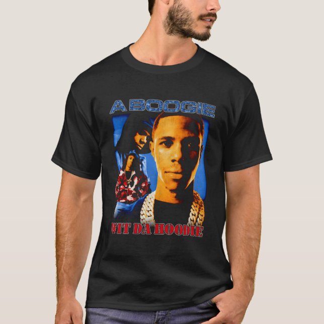 A Boogie Wit Da Hoodie Collage Black T-Shirt (Vorderseite)