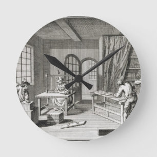 A bookmaker's workshop, from the 'Encyclopedie des Runde Wanduhr