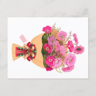 A bouquet of pink flowers canvas Print Feiertagspostkarte