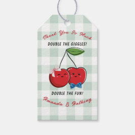 A Boy and Girl Twins Baby Shower Geschenkanhänger