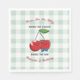 A Boy and Girl Twins Baby Shower Serviette