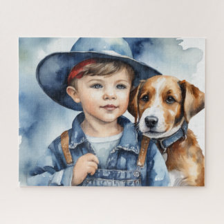 A boy and his dog puzzle