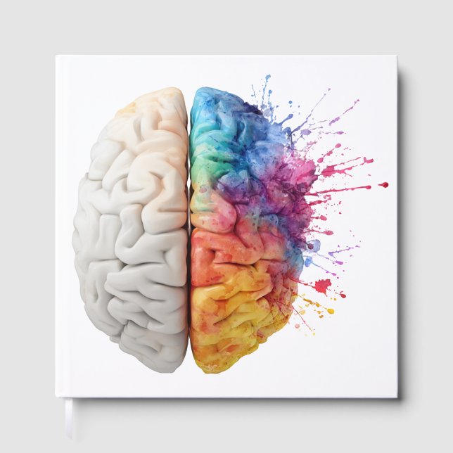 A brain divided between logical and creative sides gästebuch (Vorderseite)