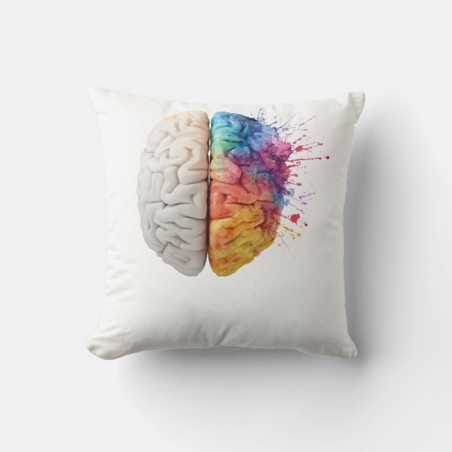 A brain divided between logical and creative sides kissen (Vorderseite)