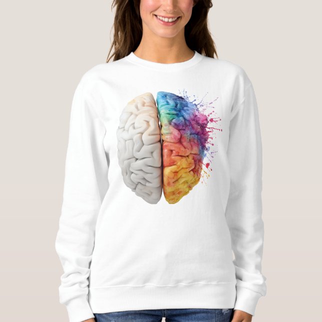 A brain divided between logical and creative sides sweatshirt (Vorderseite)
