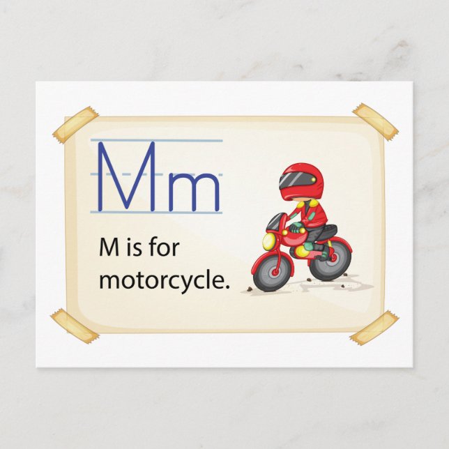 A Buchstabe M für Motorräder Postkarte (Vorderseite)