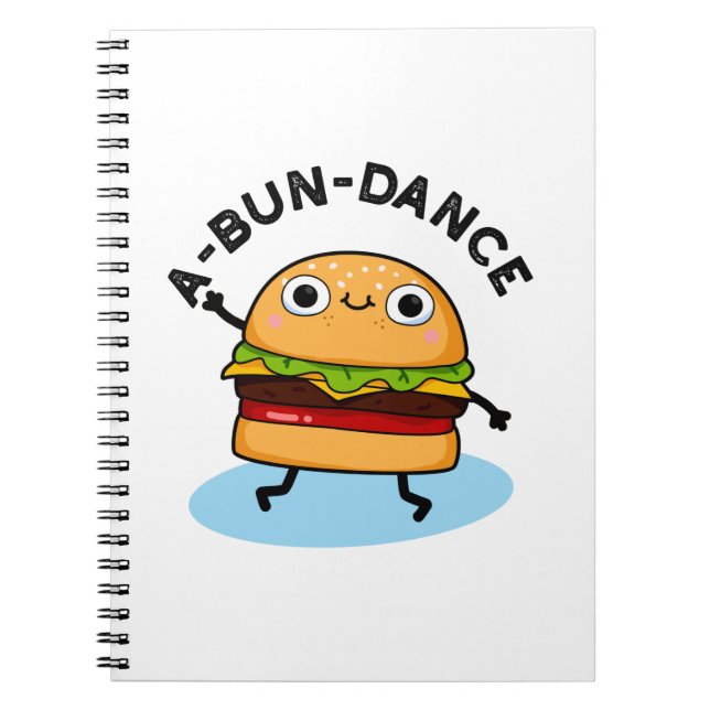 A-bun-dance Funny Dancing Burger Pun Notizblock (Vorderseite)