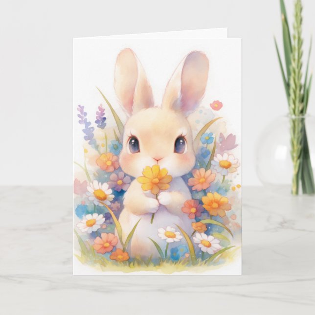 A Bunny Bouquet Karte (Vorderseite)