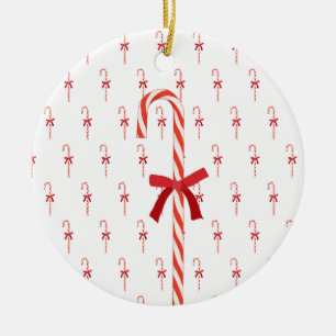 A Candy Cane Keramik Ornament