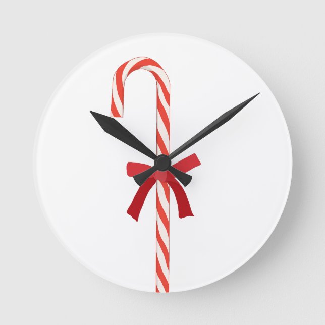 A Candy Cane Runde Wanduhr (Vorderseite)