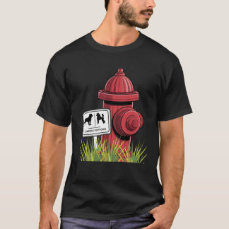 A CARTOON FIRE HYDRANT WITH SIGN: UNIDOG RESTROOM T-Shirt