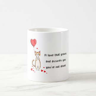 A Cat Holding a Heart Balloon Kaffeetasse