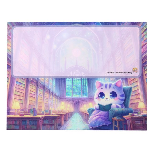 A Cat in the Library Notizblock (Vorderseite)