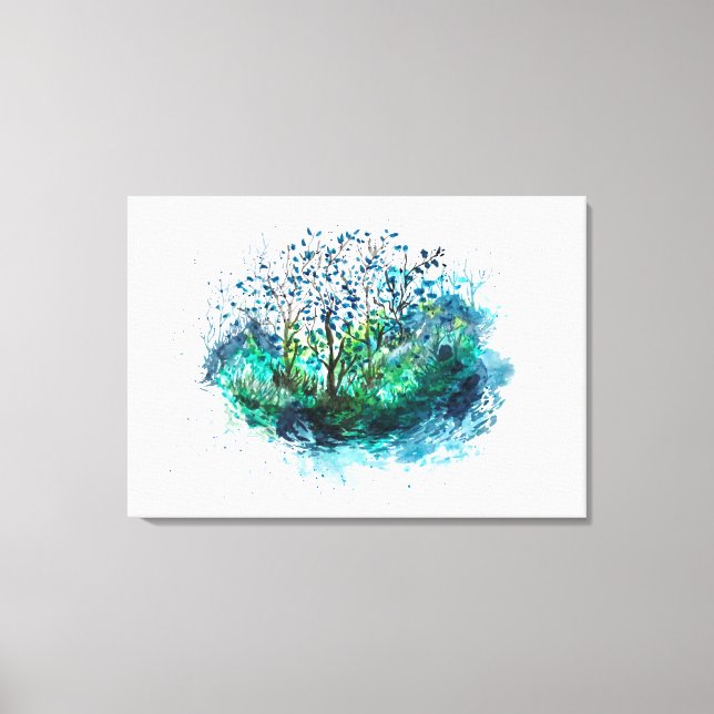 A Certain Shade of Green Watercolours Canvas Print Leinwanddruck (Vorderseite)