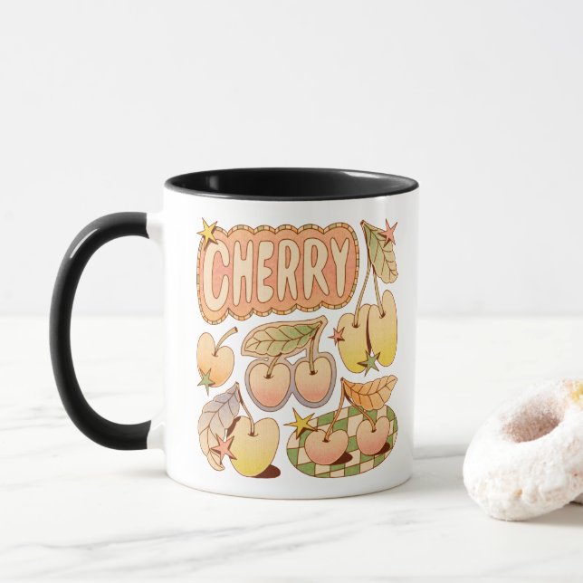 A Cherry / Cherry Illustrations Tasse (Mit Donut)