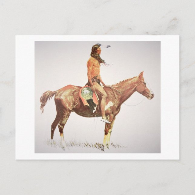 A Cheyenne Brave, 1901 (Farbe litho) Postkarte (Vorderseite)
