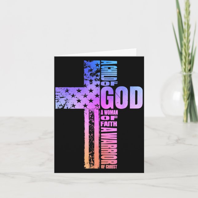 A Child Of God A Woman Of Faith A Warrior Of Chris Karte (Vorderseite)