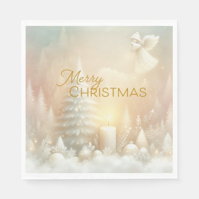 A Christmas Angel Fantasy Snowy Landscape Serviette (Vorderseite)