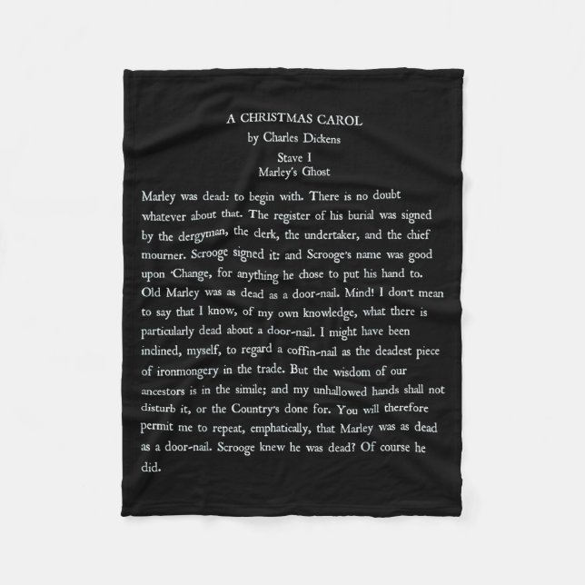 A Christmas Carol Charles Ens Book Reader Gift  Fleecedecke (Vorderseite)