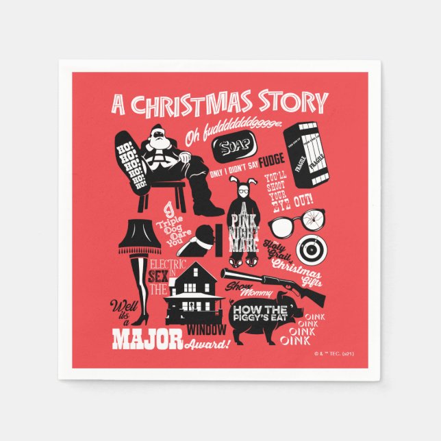 A Christmas Story Icons Graphic Serviette (Vorderseite)