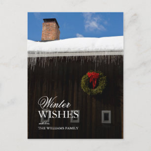 A Christmas Wreath on a Barn in Grafton, Vermont Feiertagspostkarte