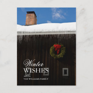 A Christmas Wreath on a Barn in Grafton, Vermont Feiertagspostkarte