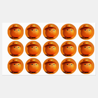 A Chubby Orange with Hat - wasserdicht Aufkleber