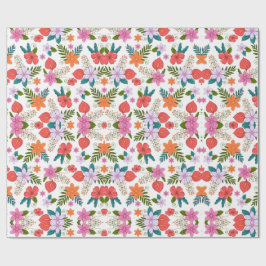 A colorful floral wrapping paper with vibrant pink geschenkpapier