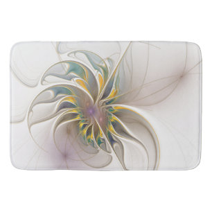 A colorful fractal ornament. Abstract Flower art Badematte
