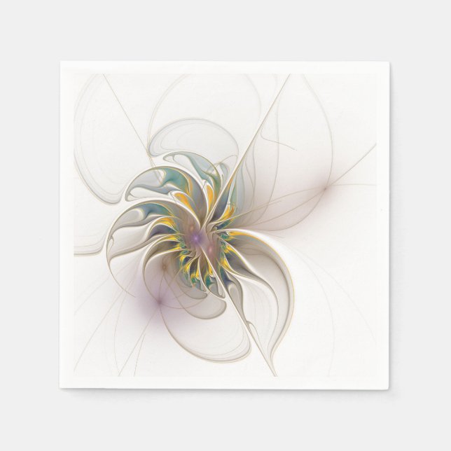 A colorful fractal ornament. Abstract Flower art Serviette (Vorderseite)