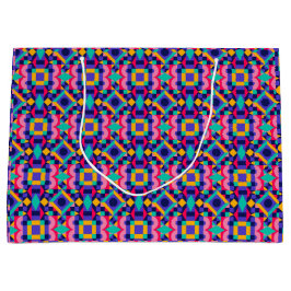 A colorful gift bag with a vibrant geometric  große geschenktüte