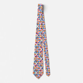 A colorful necktie with a vibrant geometric  krawatte
