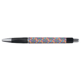 A colorful pen with a black tip and clicker kugelschreiber