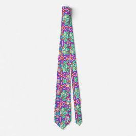 A colorful tie with a vibrant floral pattern krawatte