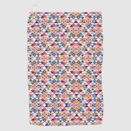 A colorful towel featuring a vibrant geometric golfhandtuch