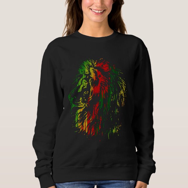A cool lion in Rasta colors Sweatshirt (Vorderseite)