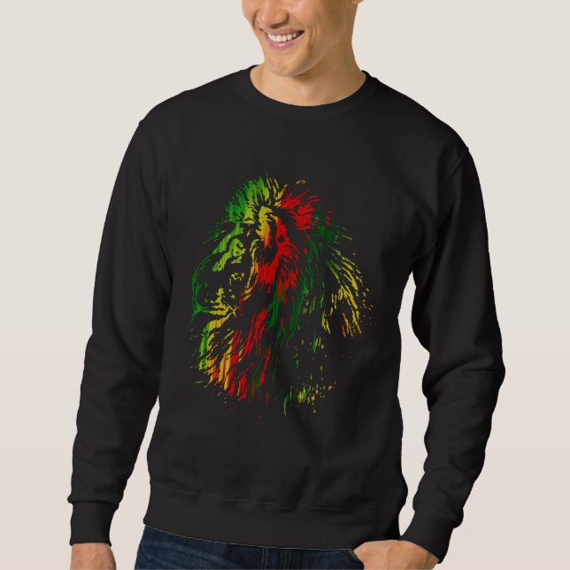 A cool lion in Rasta colors Sweatshirt (Vorderseite)