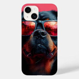 A cool rottweiler with sunglasses Case-Mate iPhone 14 hülle