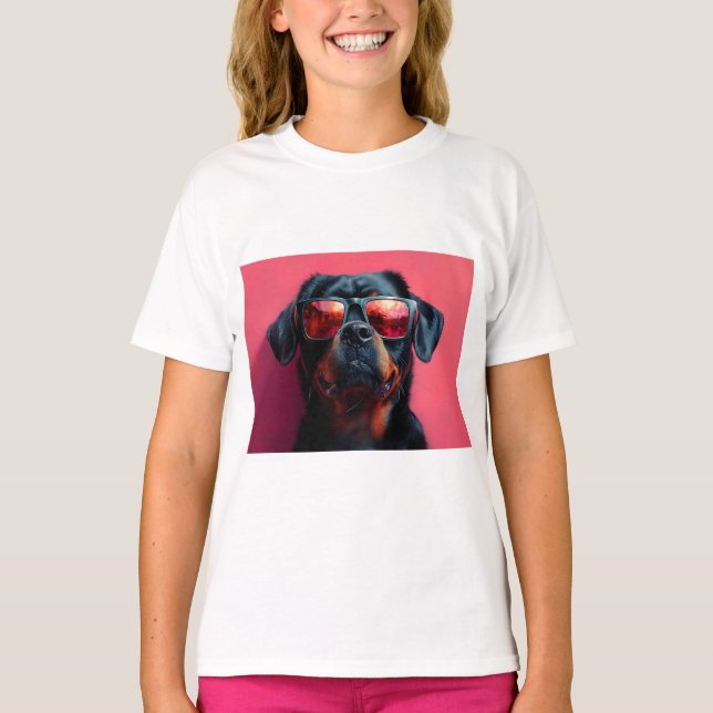 A cool rottweiler with sunglasses T-Shirt (Vorderseite)