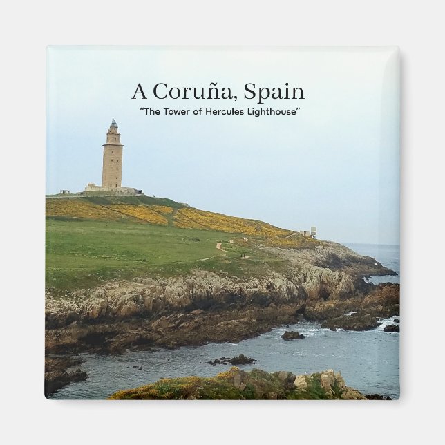 A Coruña, Spanien - Der Leuchtturm Tower of Hercul Magnet (Vorne)