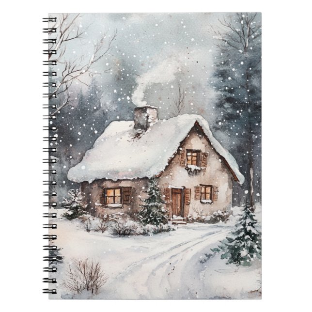 A Cosy Cottage in winter Notizblock (Vorderseite)